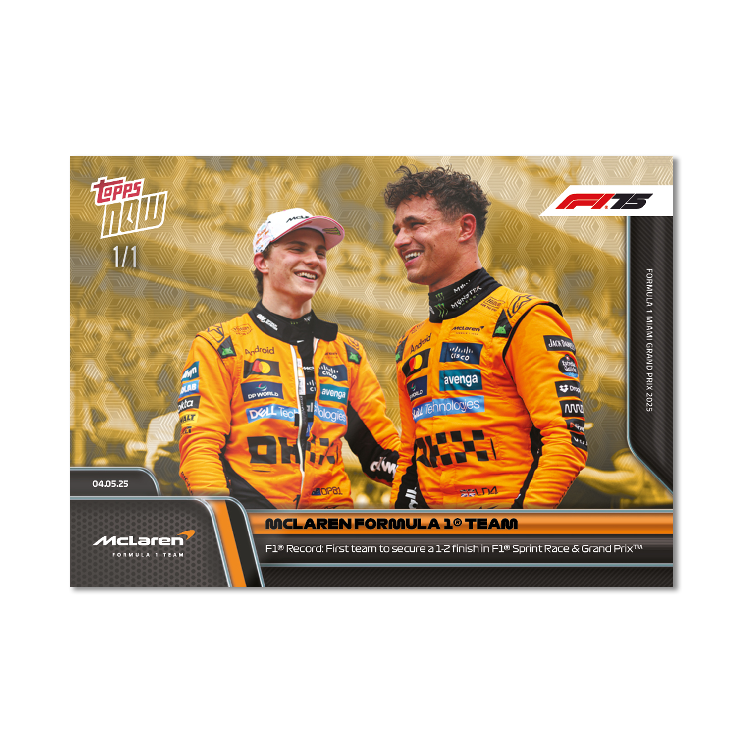 McLaren Formula 1 Team - 2025 Formula 1 Topps NOW - Card 35 - PR: 1522 - Image 2