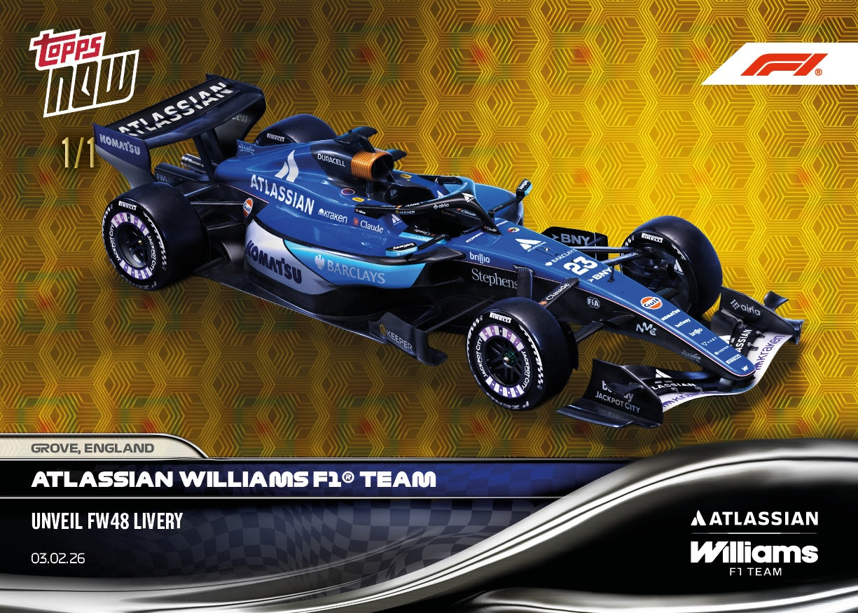 Atlassian Williams F1 Team - 2026 Formula 1 Topps NOW - Card 8 - PR: 1582 - Image 3