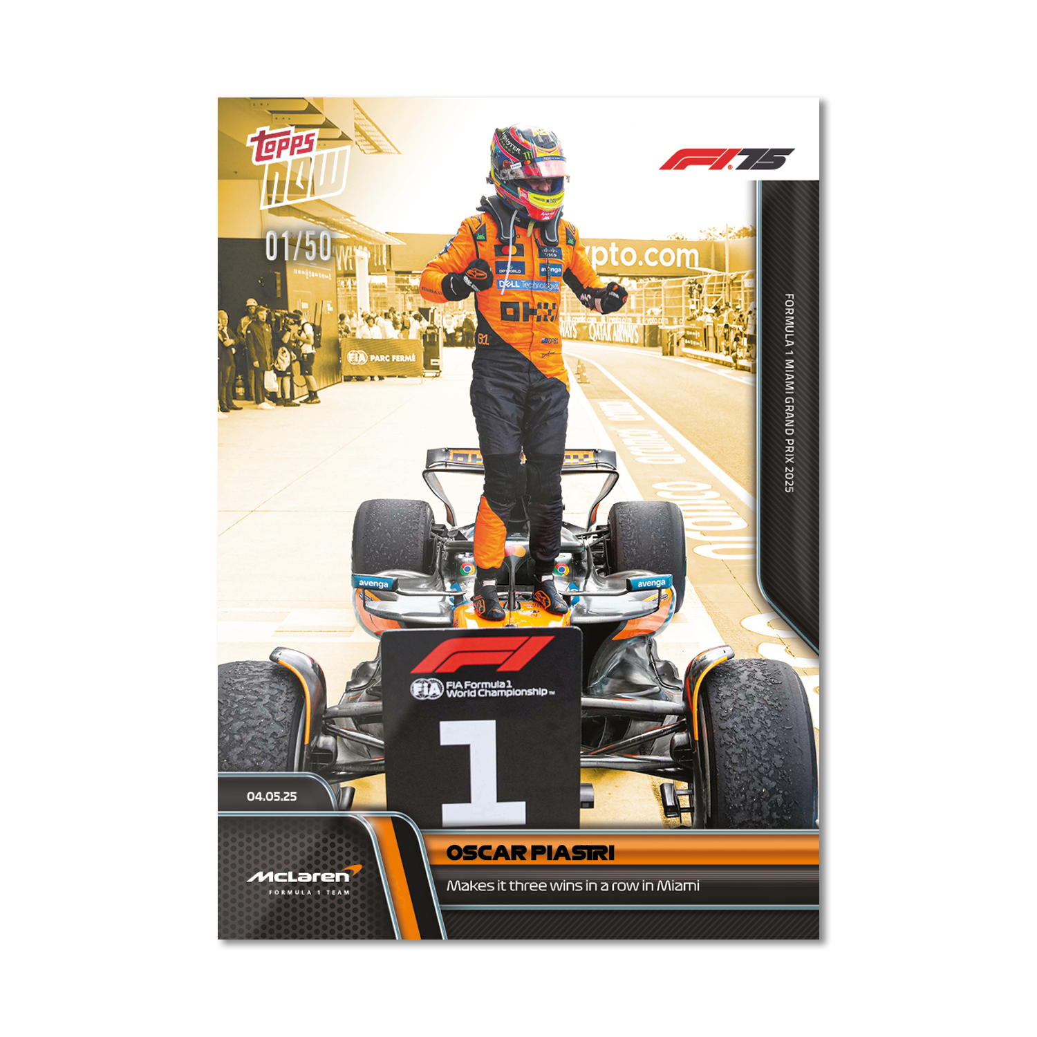 Oscar Piastri - 2025 Formula 1 Topps NOW - Card 34 - PR: 2260 - Image 6