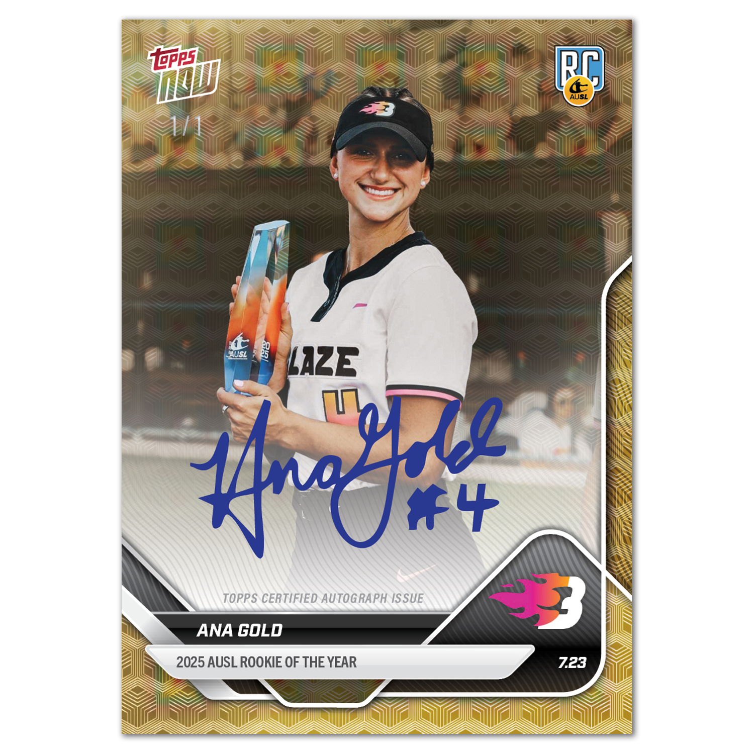 Ana Gold - 2025 AUSL Topps NOW - Card 24 - LOOK FOR AUTOS - PR: 1342 - Image 2