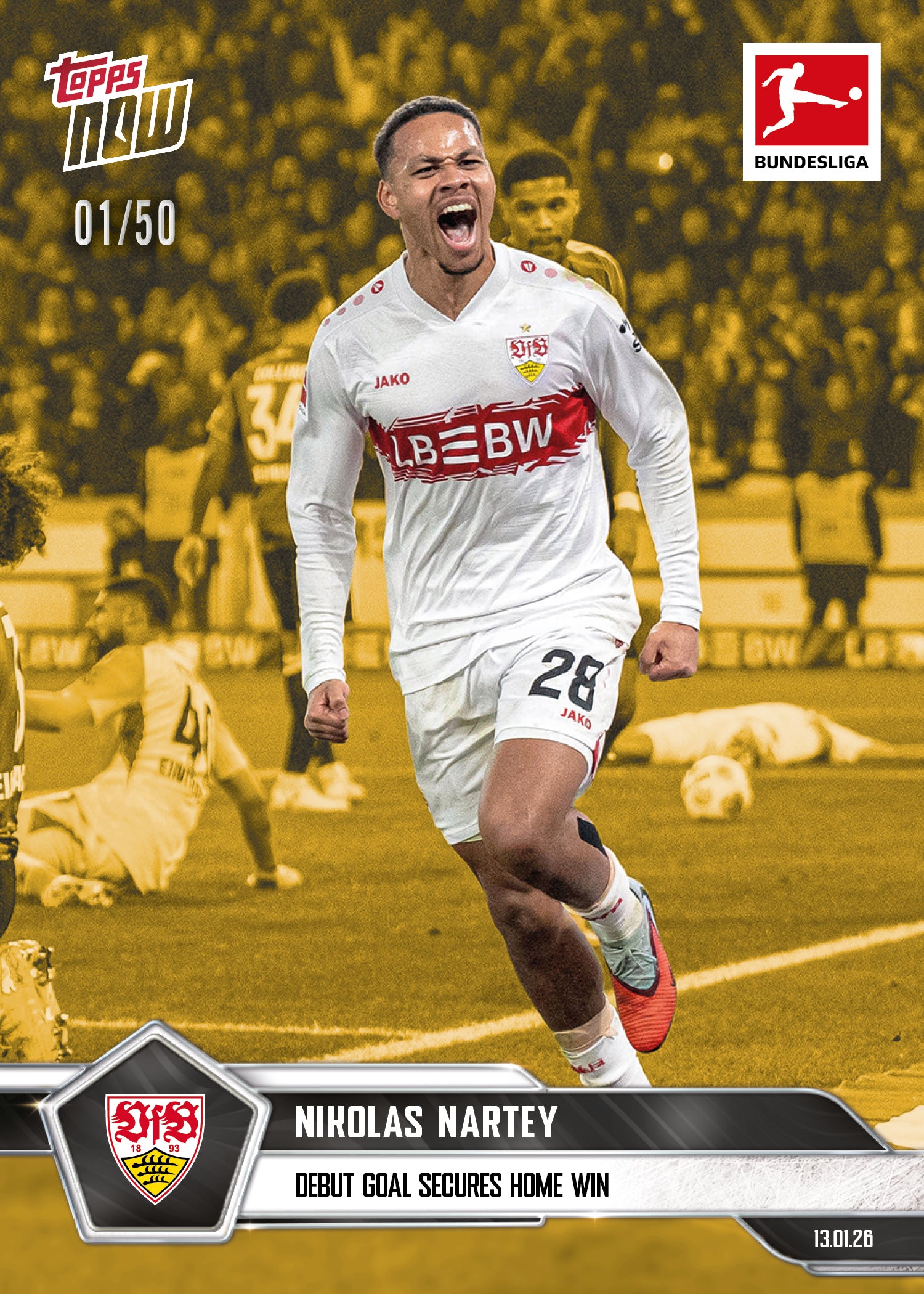 Nikolas Nartey - 2025-26 Bundesliga Topps NOW - Card 99 - PR: 156 - Image 6