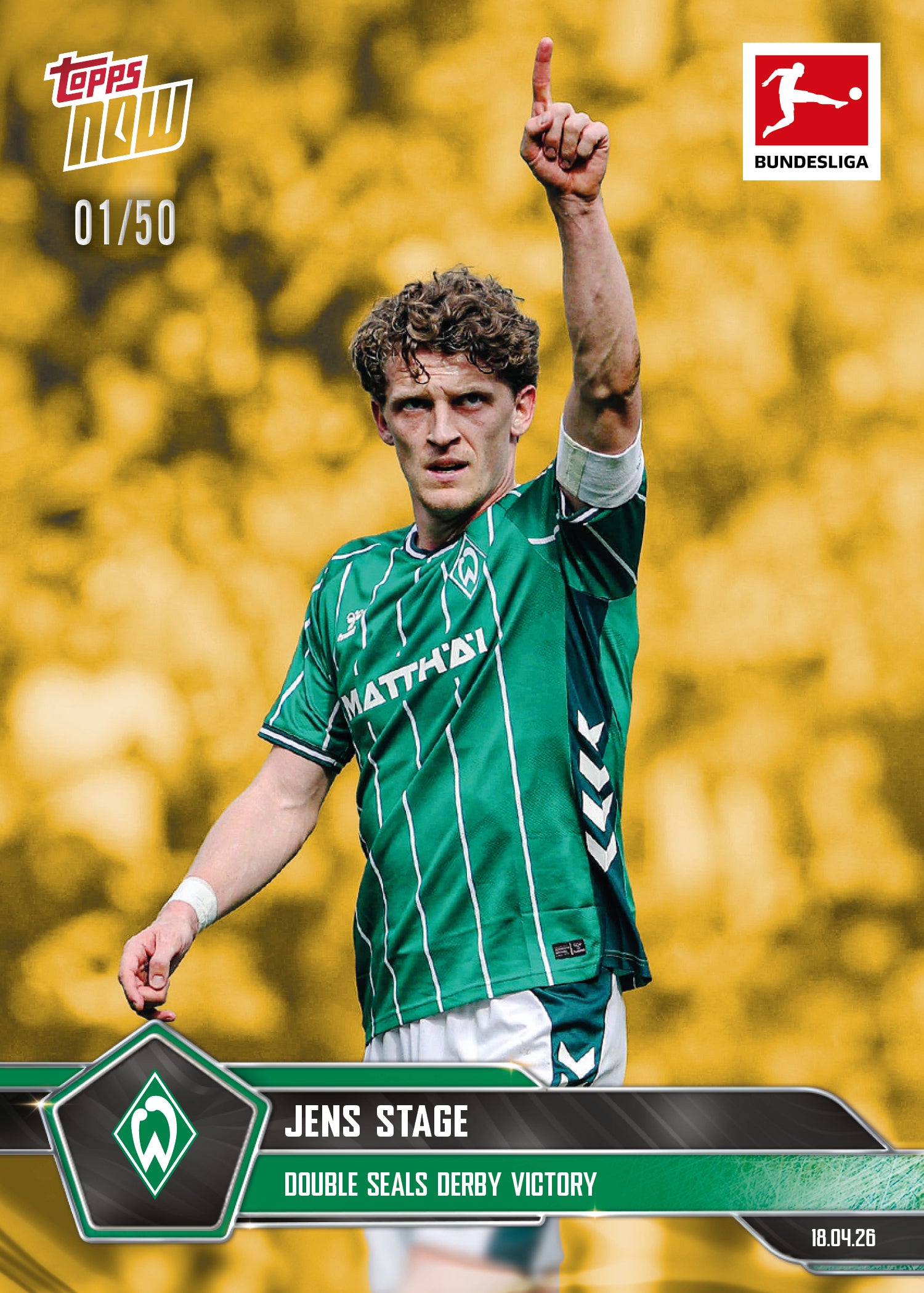 Jens Stage - 2025-26 Bundesliga Topps NOW - Card 173 - PR: 406 - Image 6