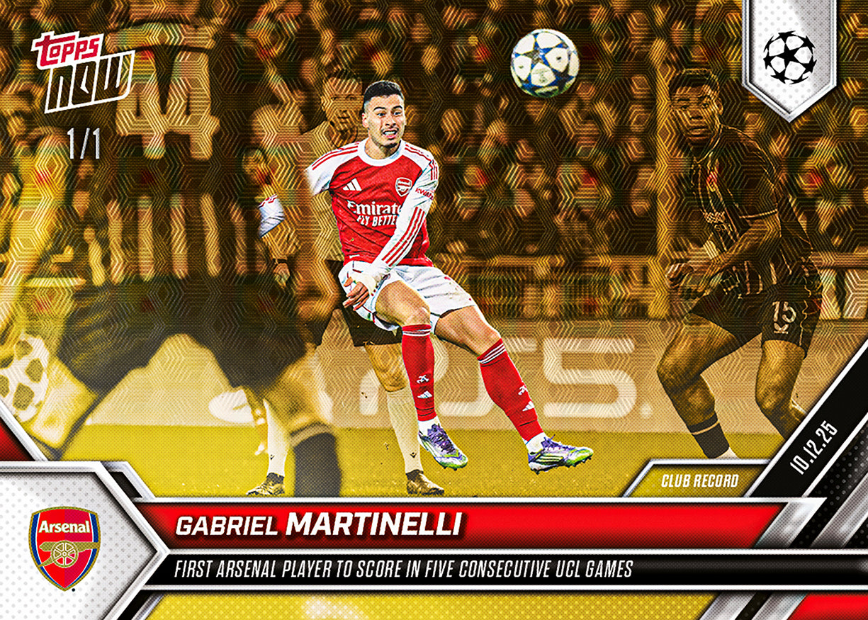 Gabriel Martinelli - 2025-26 UCL Topps NOW - Card 70 - PR: 698 - Image 2