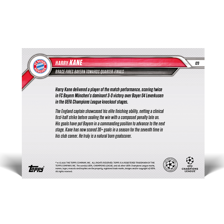 Harry Kane - 2024-25 UCL Topps NOW Card 120 - PR: 223 - Image 2