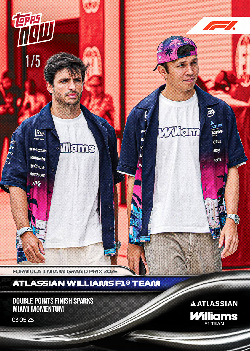 Atlassian Williams F1 Team - 2026 Formula 1 Topps NOW - Card 28 - PR: 1529 - Image 3