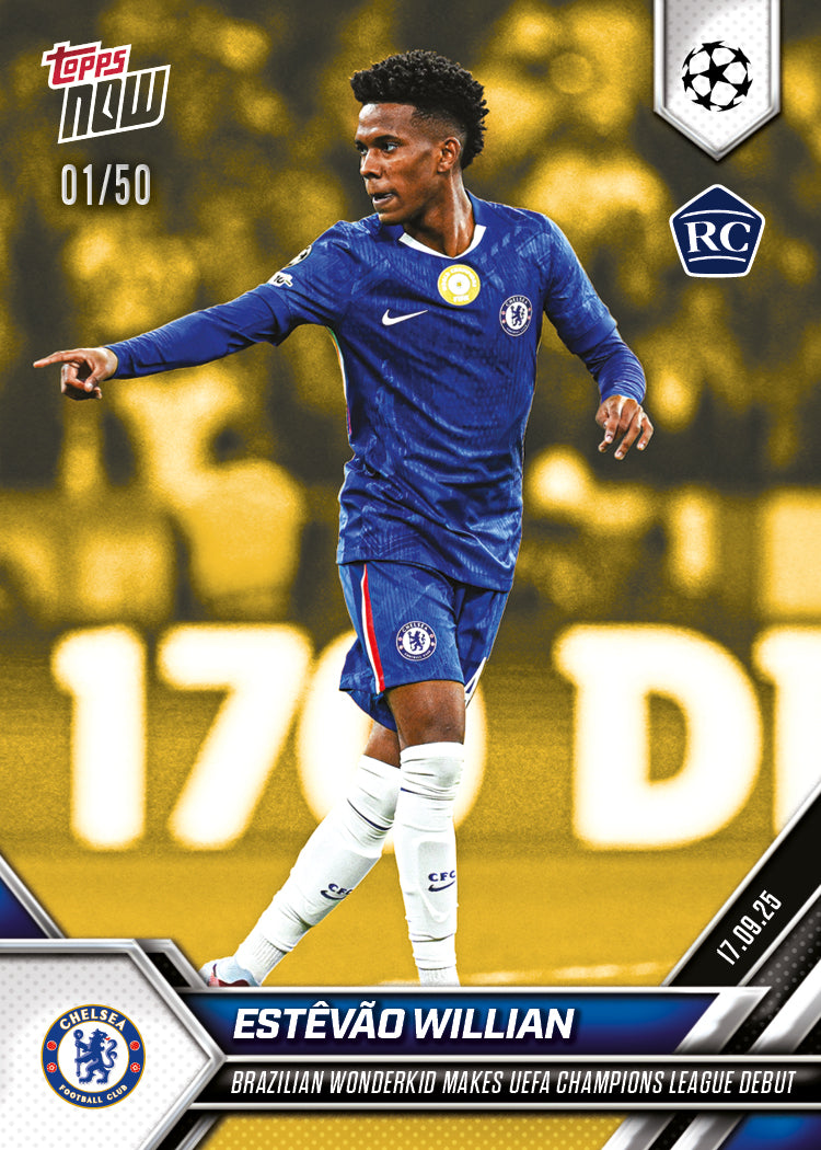 Estêvão - 2025-26 UCL Topps NOW - Card 18 - PR: 2194 - Image 6