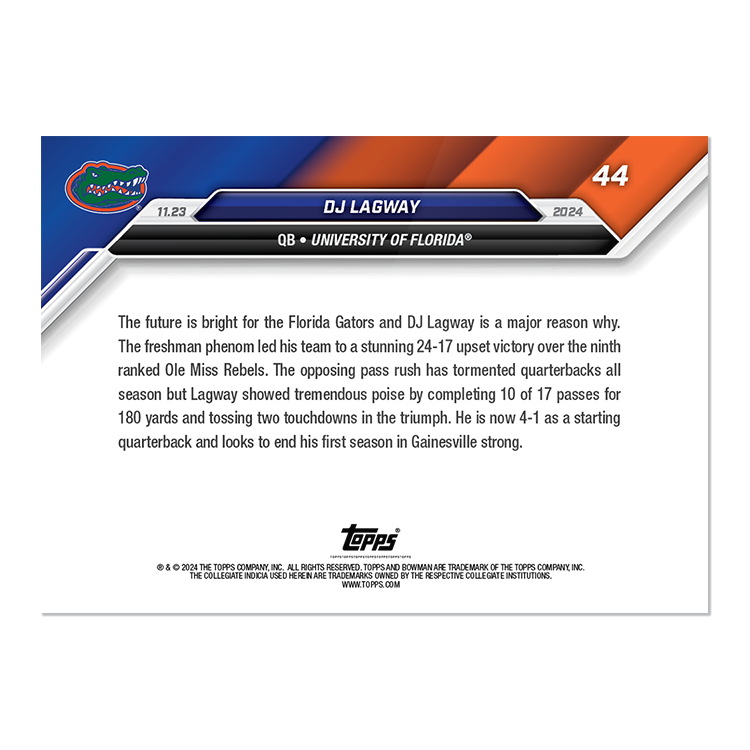 DJ Lagway - 2024 Bowman U NOW Football Card 44 - LOOK FOR AUTOS - PR: 1660 - Image 5