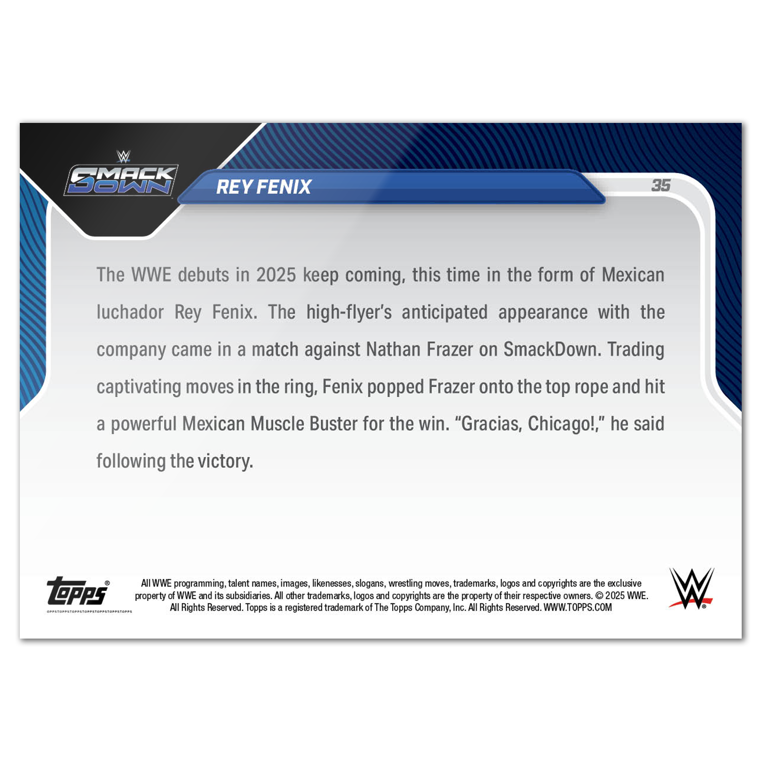 Rey Fenix - 2025 WWE Topps NOW - Card 35 - PR: 1600 - Image 2