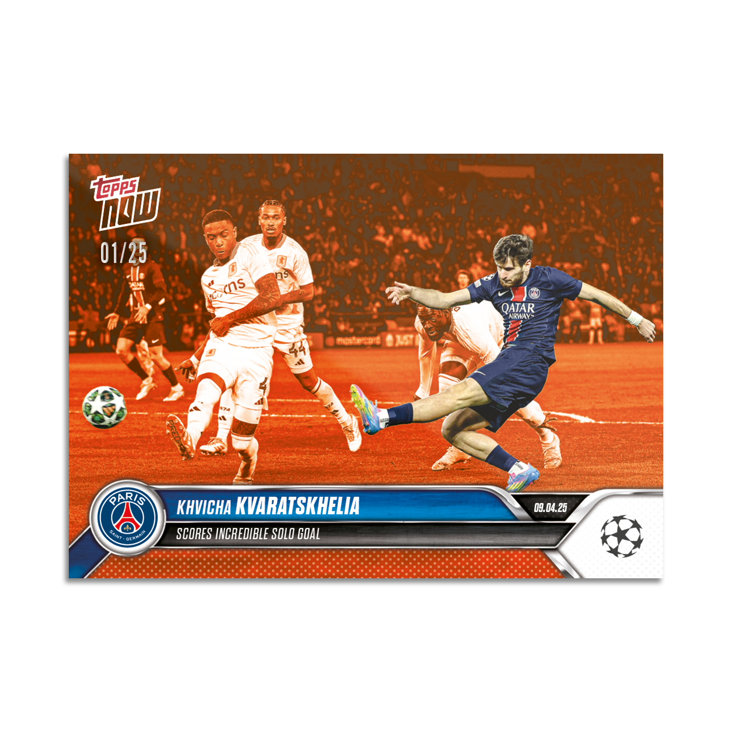 Khvicha Kvaratskhelia - 2024-25 UCL Topps NOW - Card 138 - PR: 318 - Image 5