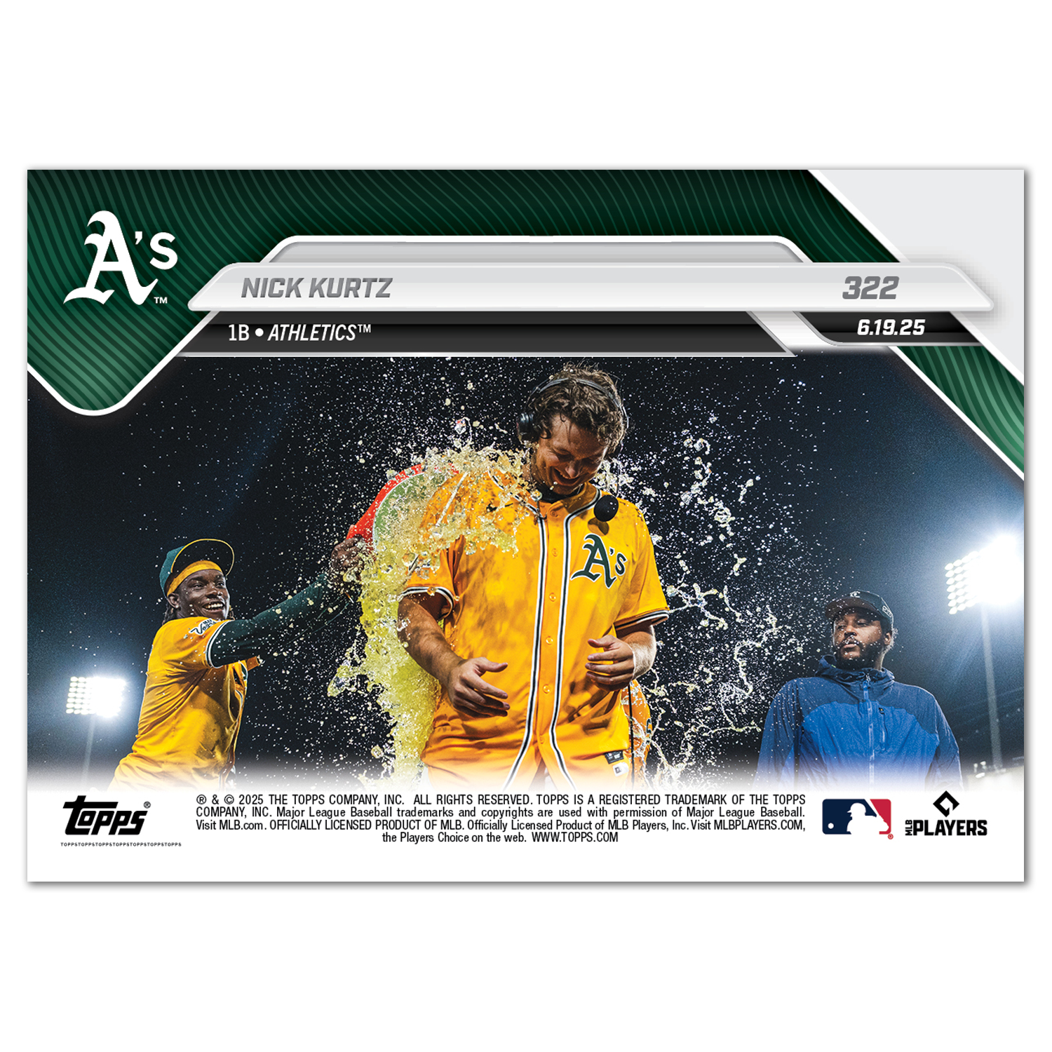 Nick Kurtz - 2025 MLB Topps NOW - Card 322 - LOOK FOR AUTO-RELICS - PR: 2947 - Image 3