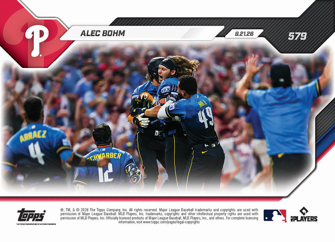 Alternative view of Alec Bohm - 2026 MLB Topps NOW - Card 579 - PR: 876