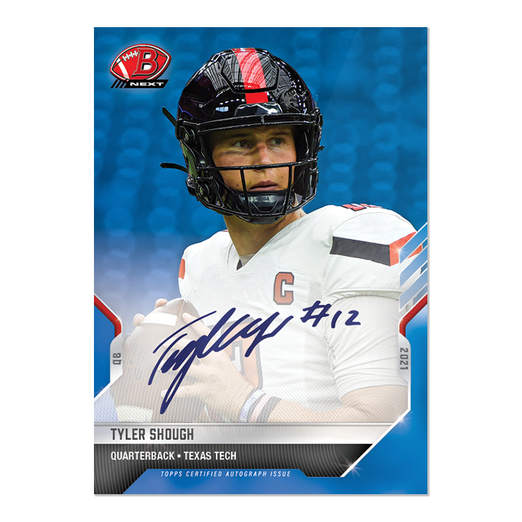 On-Card Auto # to 49 - Tyler Shough - 2021 Bowman NEXT TOPPS NOW Football Card 7B