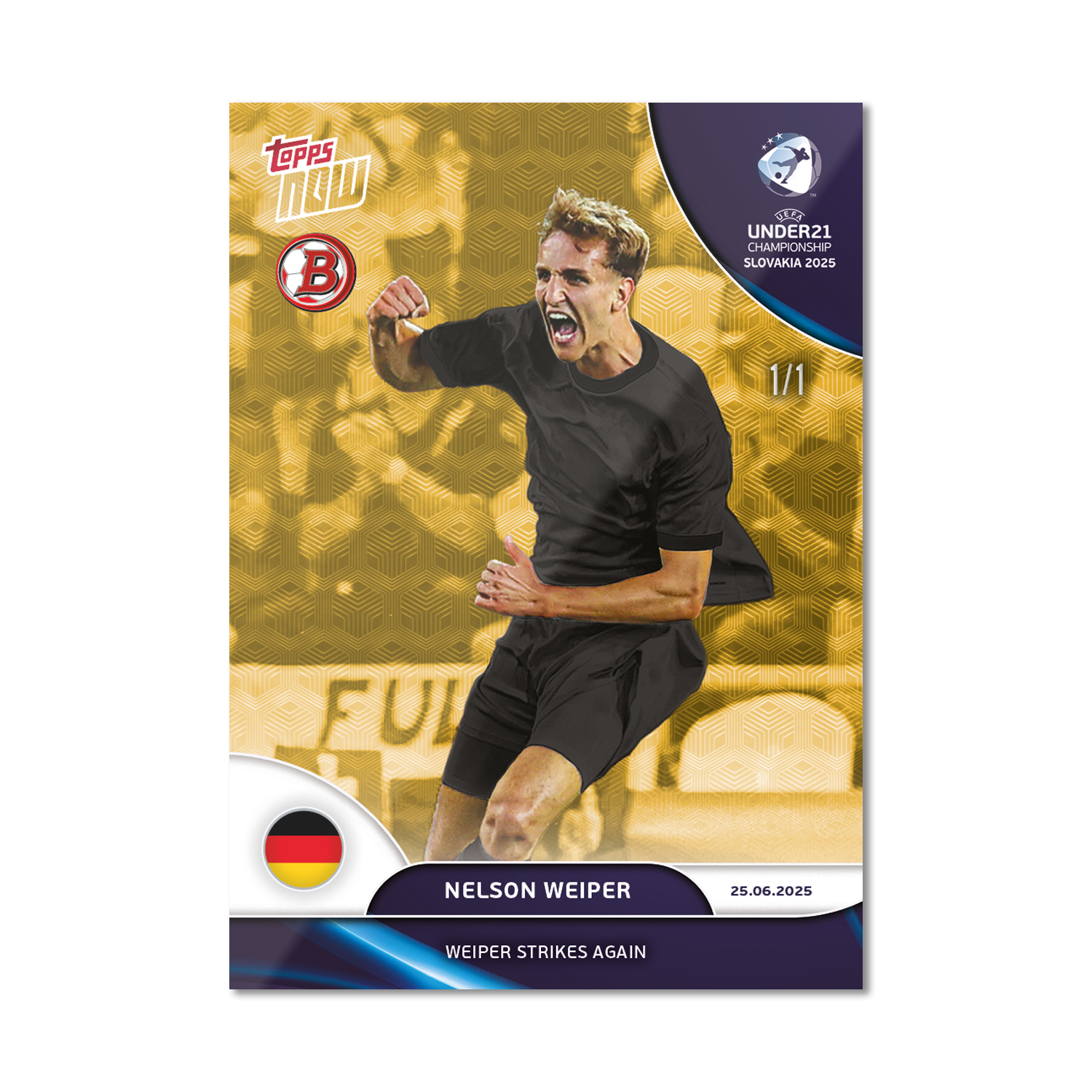 Nelson Weiper - 2025 UEFA Euro U-21 Topps NOW - Card 11 - PR: 99 - Image 2