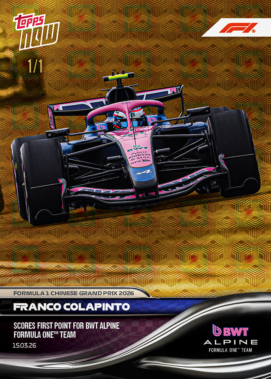 Franco Colapinto - 2026 Formula 1 Topps NOW - Card 19 - PR: 1086 - Image 2