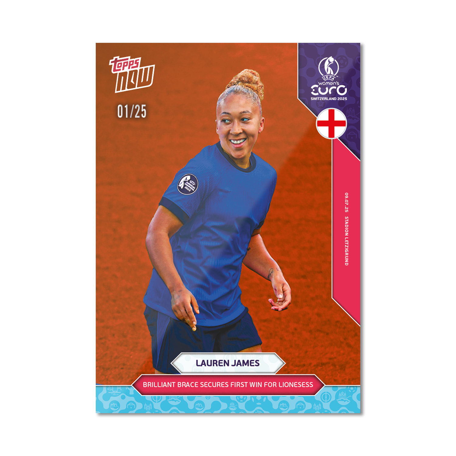 Lauren James - UEFA Women’s EURO 2025™ Topps NOW - Card 12 - PR: 116 - Image 5