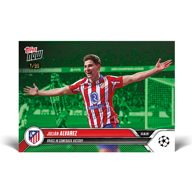 Julián Alvarez - Brace secures impressive comeback victory - 24/25 UCL Topps NOW Card 76 - PR: 402 - Image 4