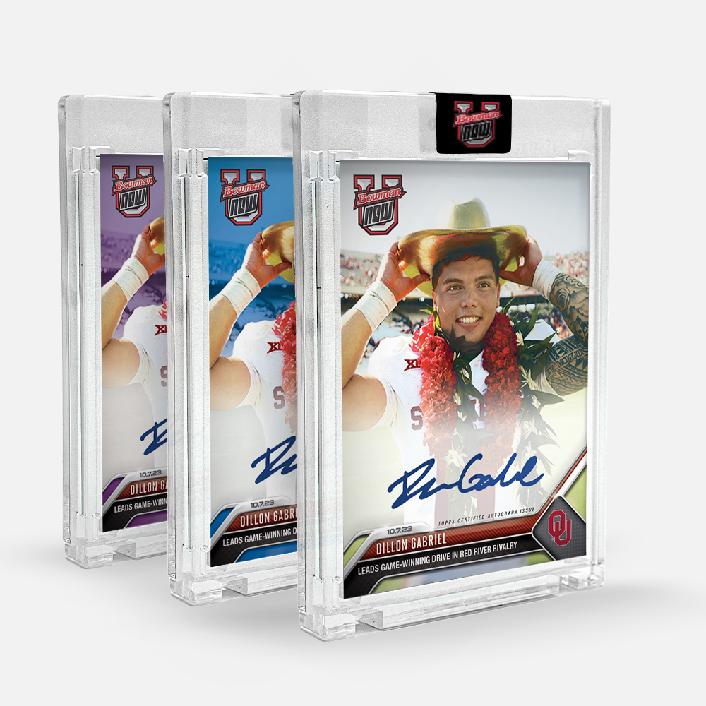 On-Card Autograph # to 99 or Lower - Dillon Gabriel - 2023 Bowman U Now Card 12 - Image 2