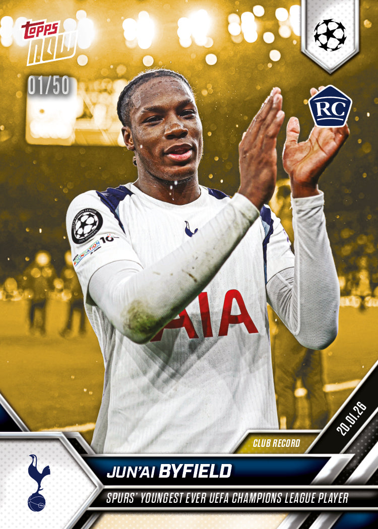 Jun'ai Byfield - 2025-26 UCL Topps NOW - Card 75 - PR: 924 - Image 6