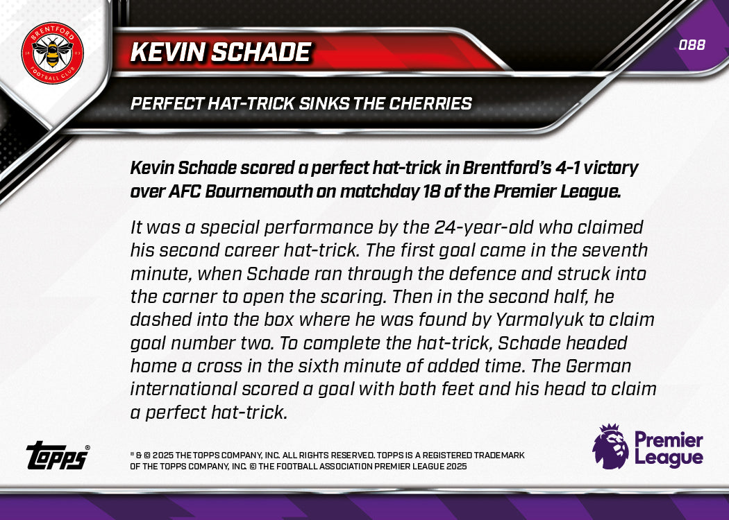 Kevin Schade - 2025-26 Premier League Topps NOW - Card 88 - PR: 266 - Image 7