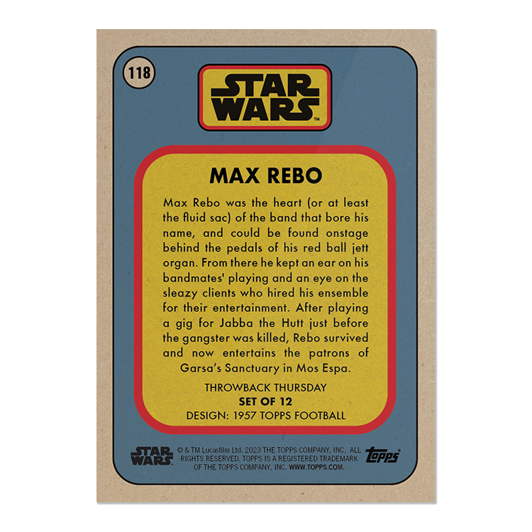 2023 Throwback Thursday Star Wars Edition Set #40 - 1957 Topps Football - PR: 840 - Image 3