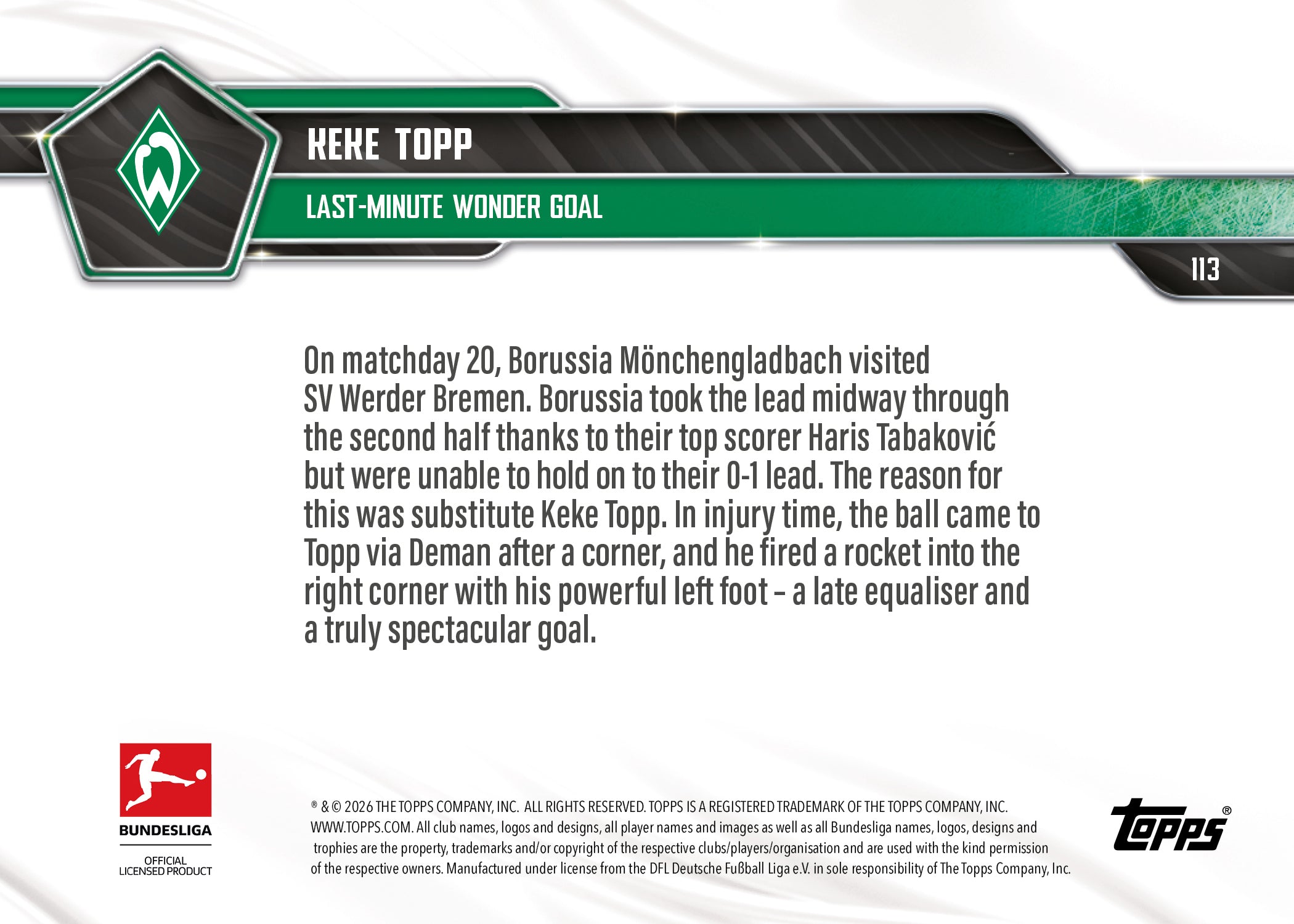 Keke Topp - 2025-26 Bundesliga Topps NOW - Card 113 - PR: 267 - Image 7