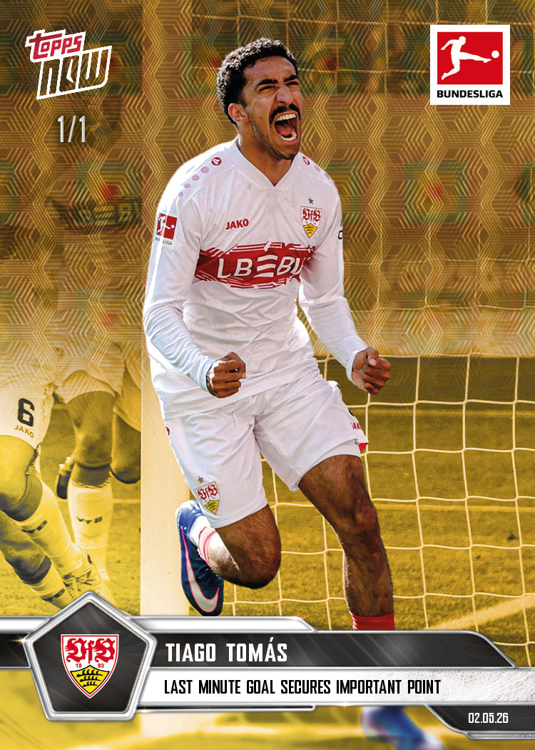 Alternative view of Tiago Tomás - 2025-26 Bundesliga Topps NOW - Card 184 - PR: 148