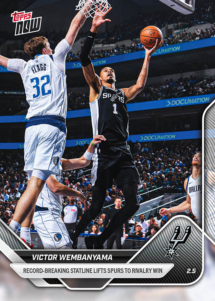 Victor Wembanyama - 2025-26 NBA Topps NOW - Card 162 - PR: 3710