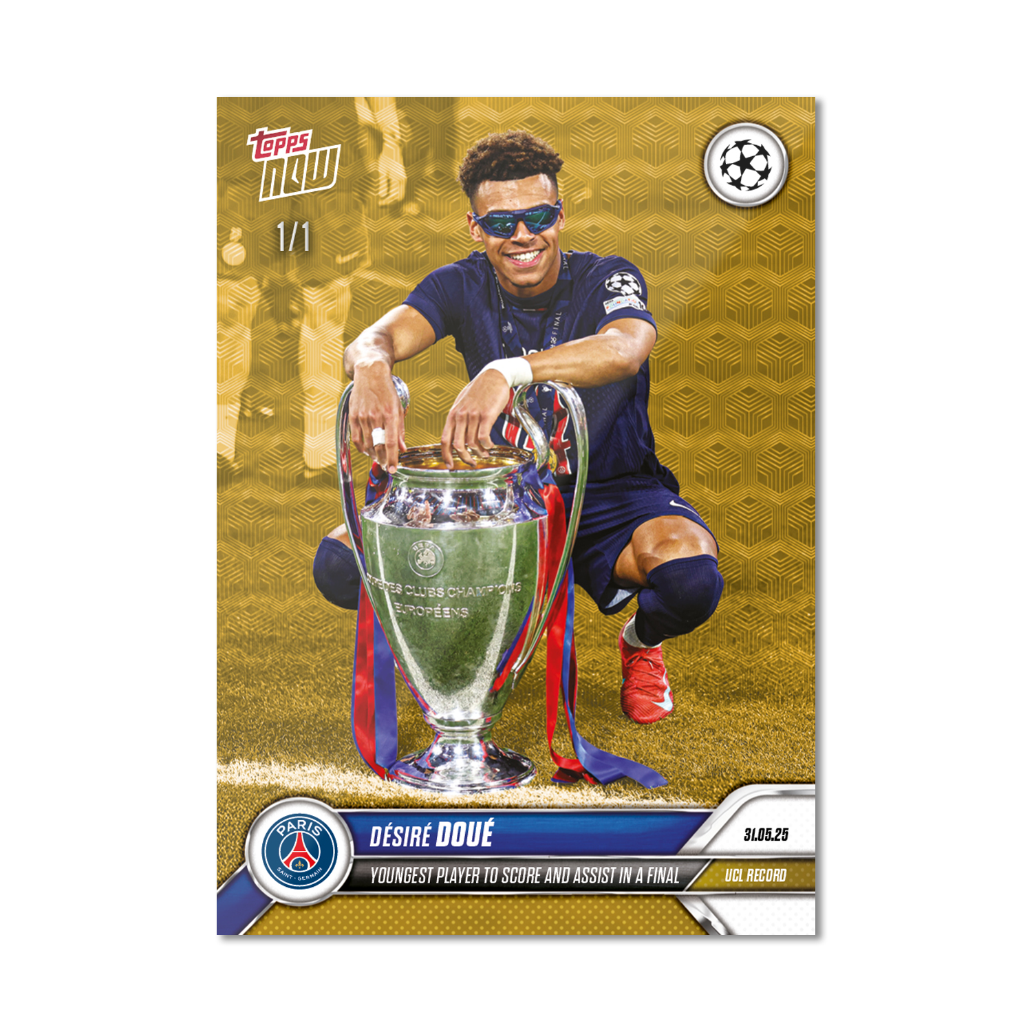 Désiré Doué - 2024-25 UCL Topps NOW - Card 162 - LOOK FOR AUTO-RELIC - PR: 5843 - Image 4