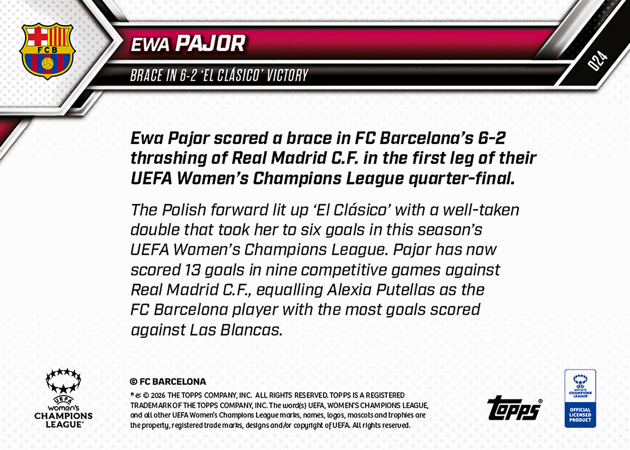 Ewa Pajor - 2025-26 UWCL Topps NOW - Card 24 - PR: 279 - Image 7