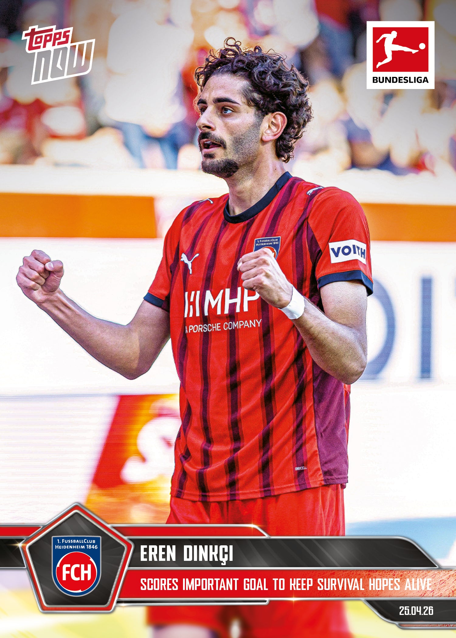 Eren Dinkçi - 2025-26 Bundesliga Topps NOW - Card 179 - PR: 82