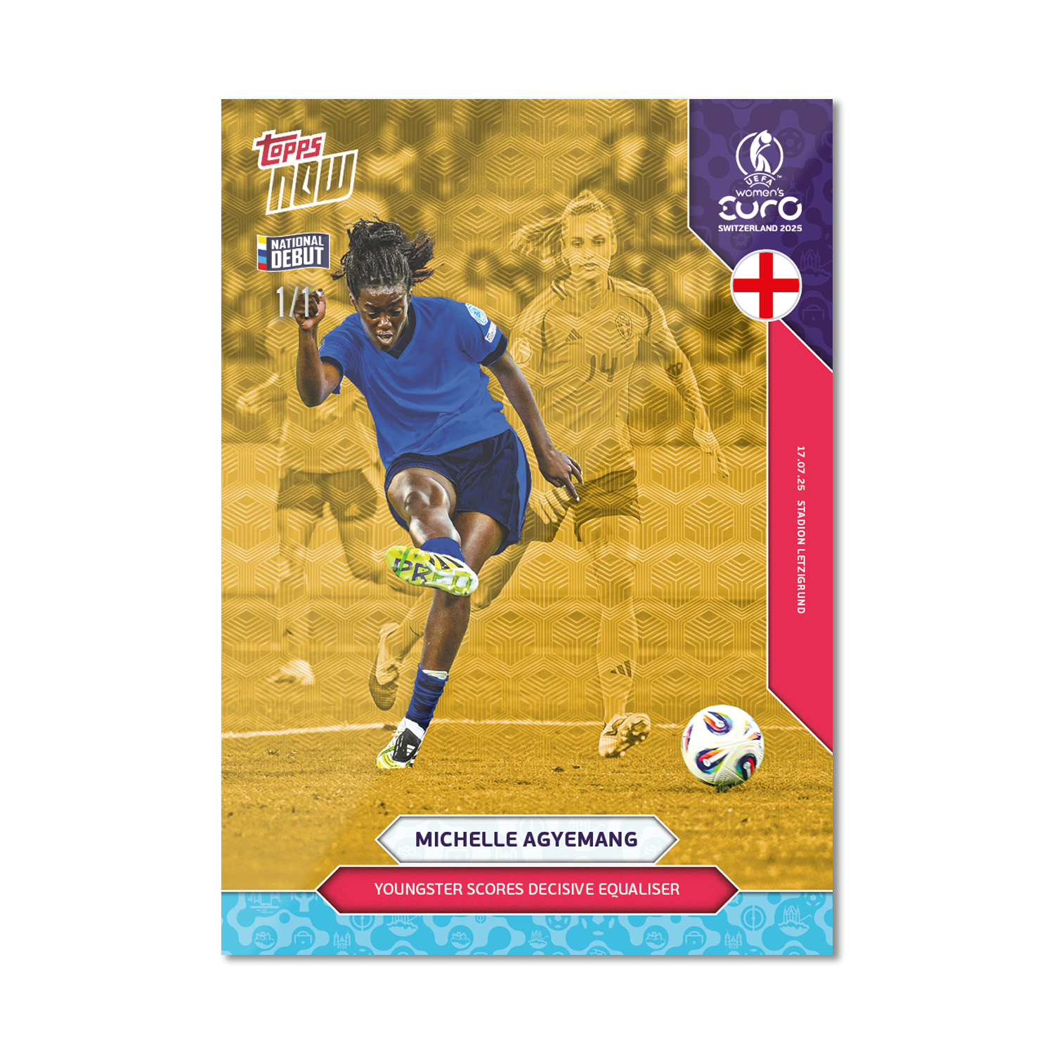 Michelle Agyemang - UEFA Women’s EURO 2025™ Topps NOW - Card 22 - PR: 254 - Image 2