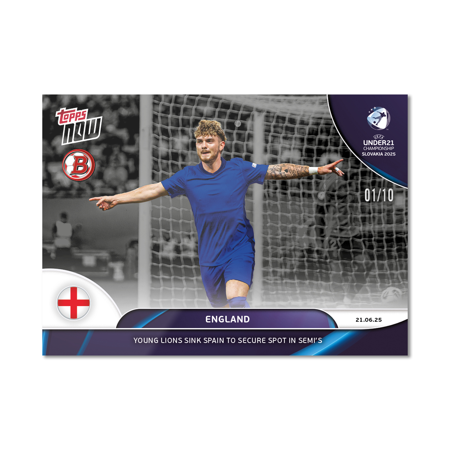 England - 2025 UEFA Euro U-21 Topps NOW - Card 7 - PR: 94 - Image 4