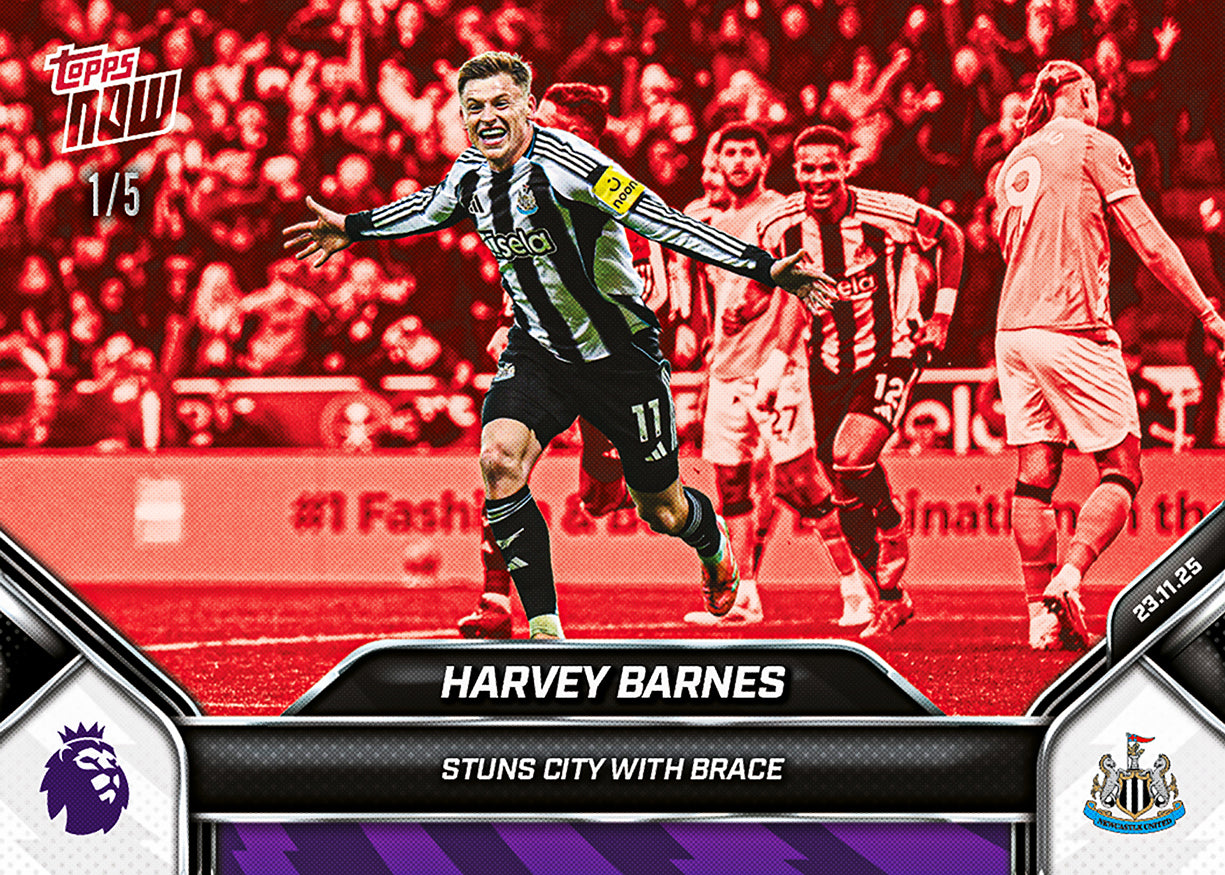 Harvey Barnes - 2025-26 Premier League Topps NOW - Card 62 - PR: 256 - Image 3