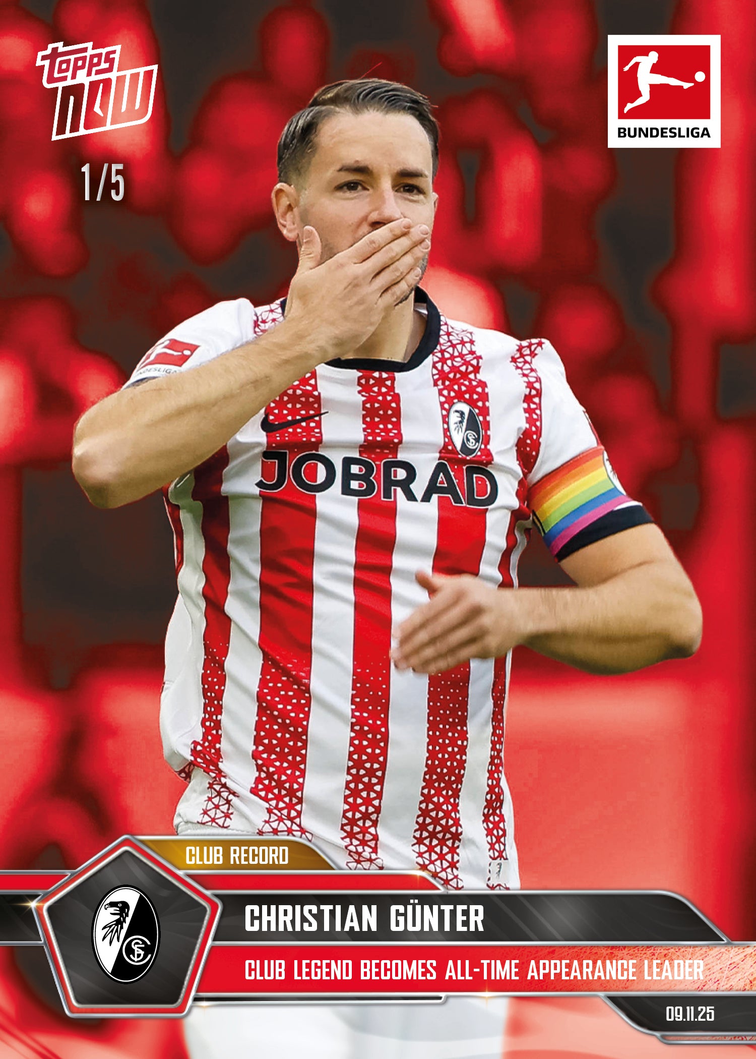 Christian Günter - 2025-26 Bundesliga Topps NOW - Card 61 - PR: 241 - Image 3