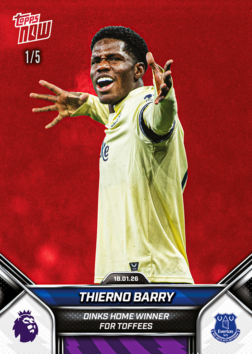 Thierno Barry - 2025-26 Premier League Topps NOW - Card 112 - PR: 206 - Image 3