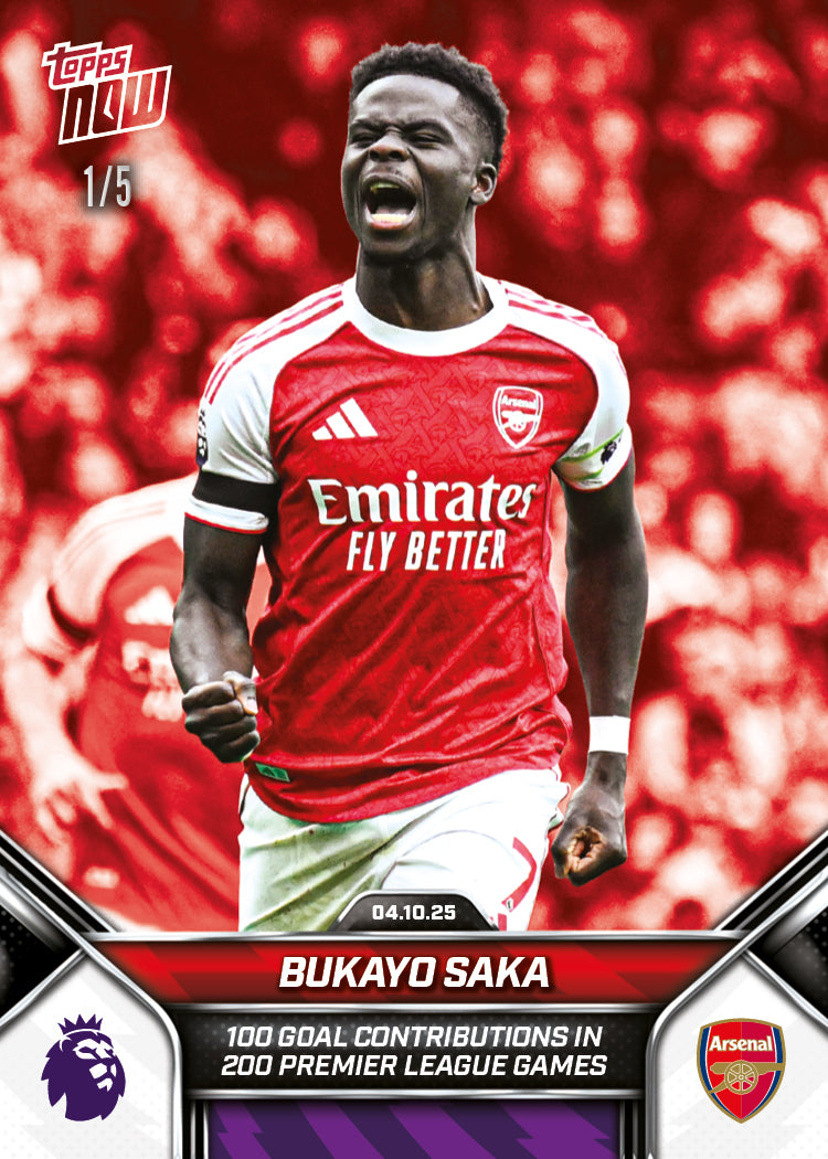 Bukayo Saka - 2025-26 Premier League Topps NOW - Card 31 - PR: 1025 - Image 3