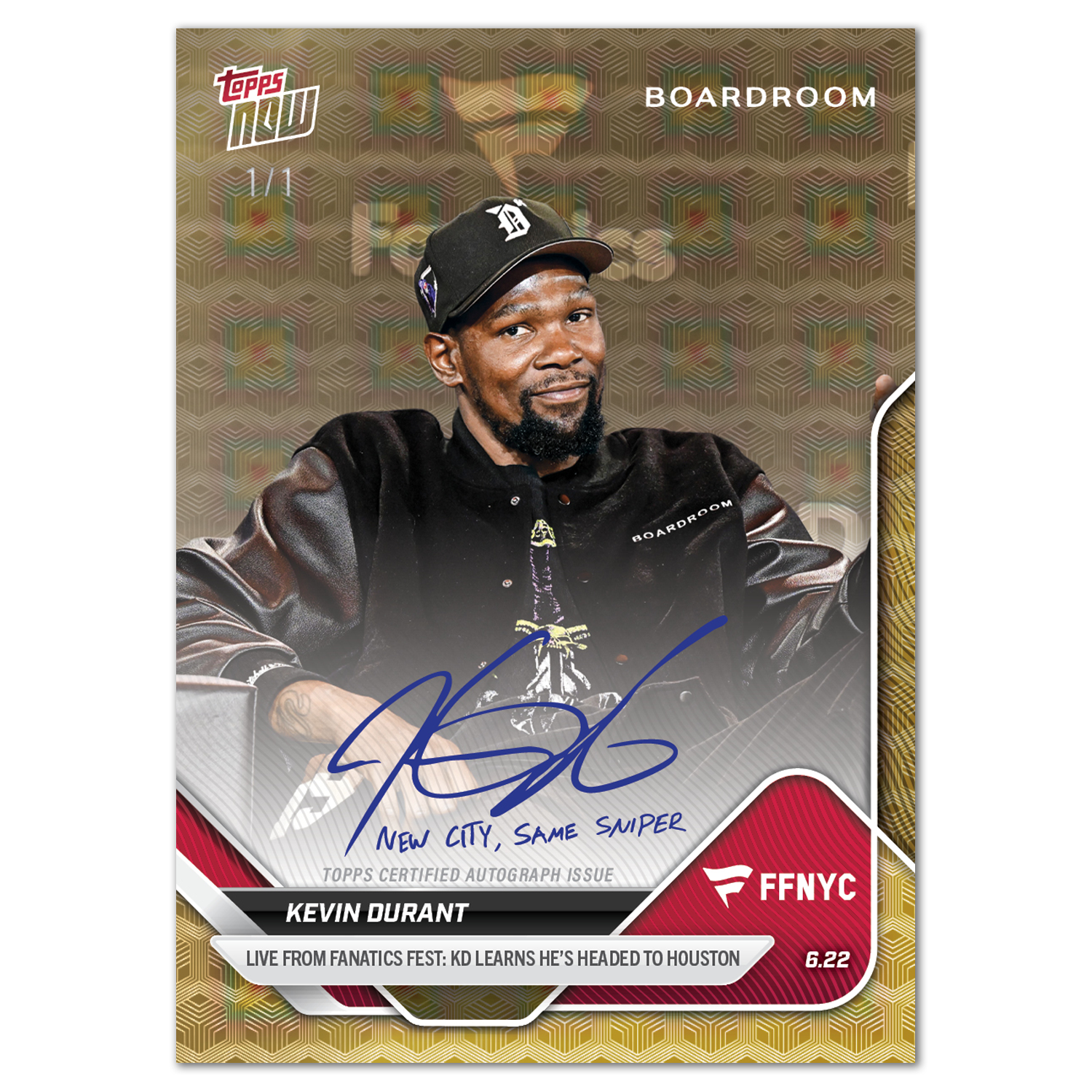 Kevin Durant - 2025 Topps NOW Basketball - Card KDFF - LOOK FOR AUTO - PR: 3472 - Image 2