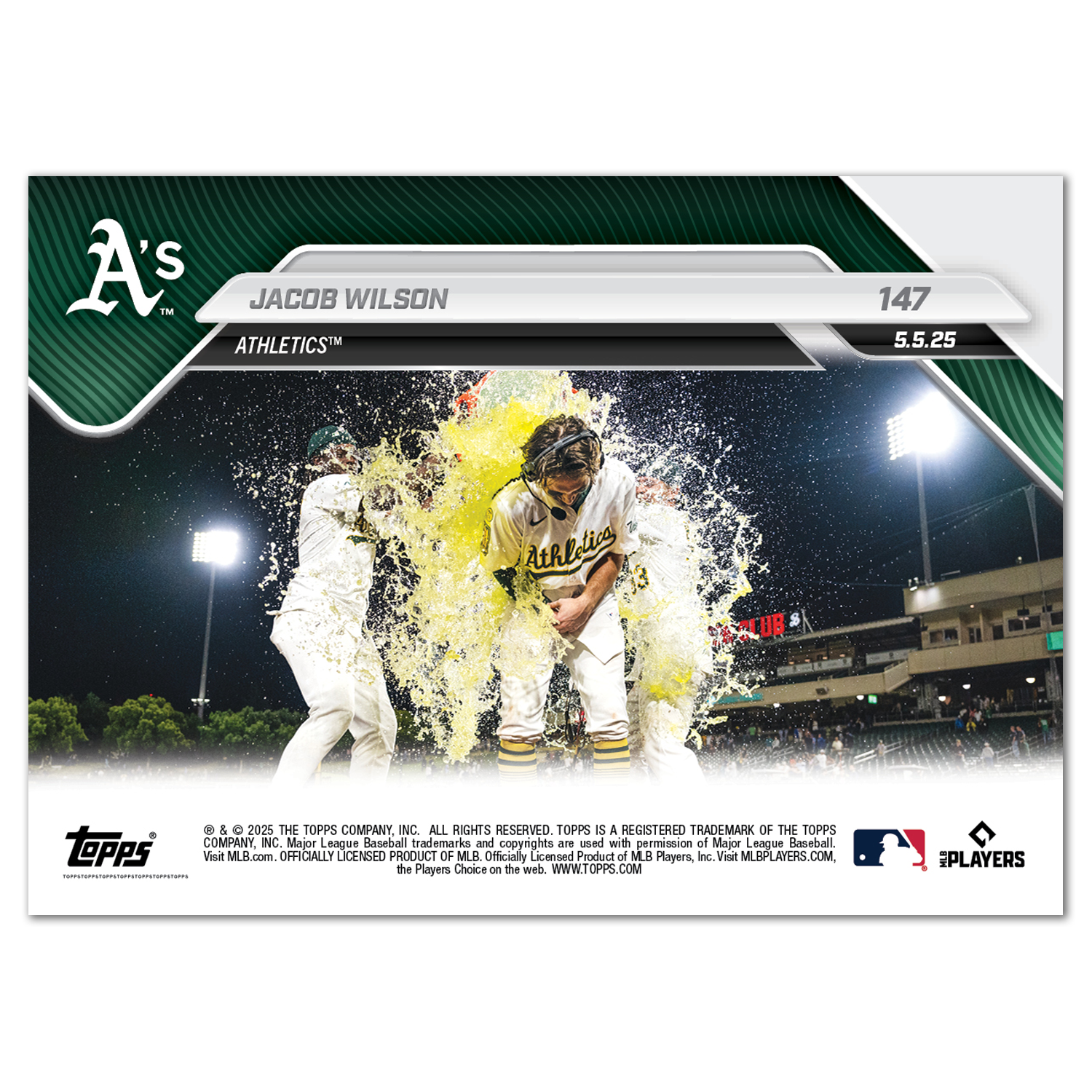Jacob Wilson - 2025 MLB Topps NOW - Card 147 - PR: 1206 - Image 2