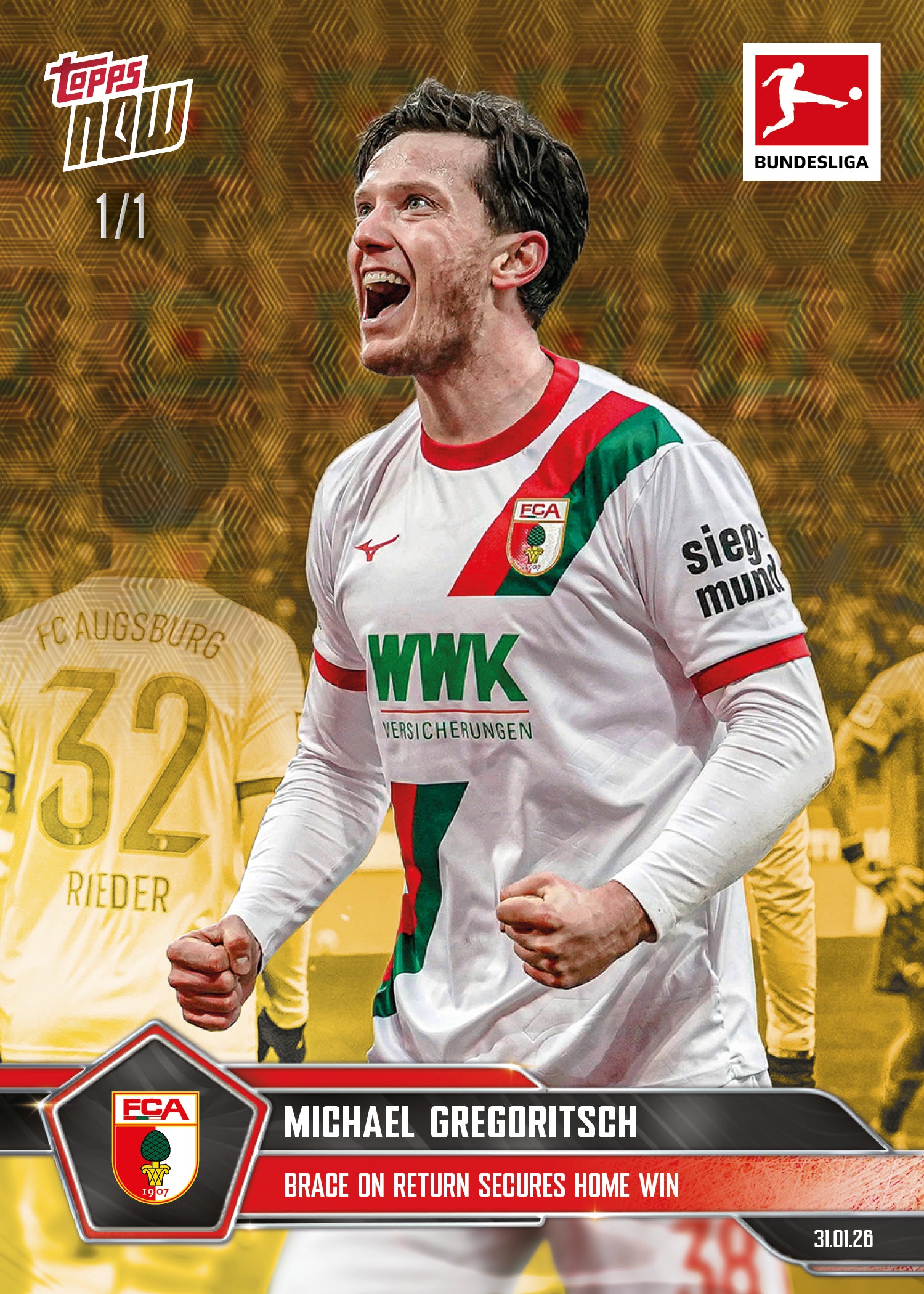 Michael Gregoritsch - 2025-26 Bundesliga Topps NOW - Card 111 - PR: 157 - Image 2