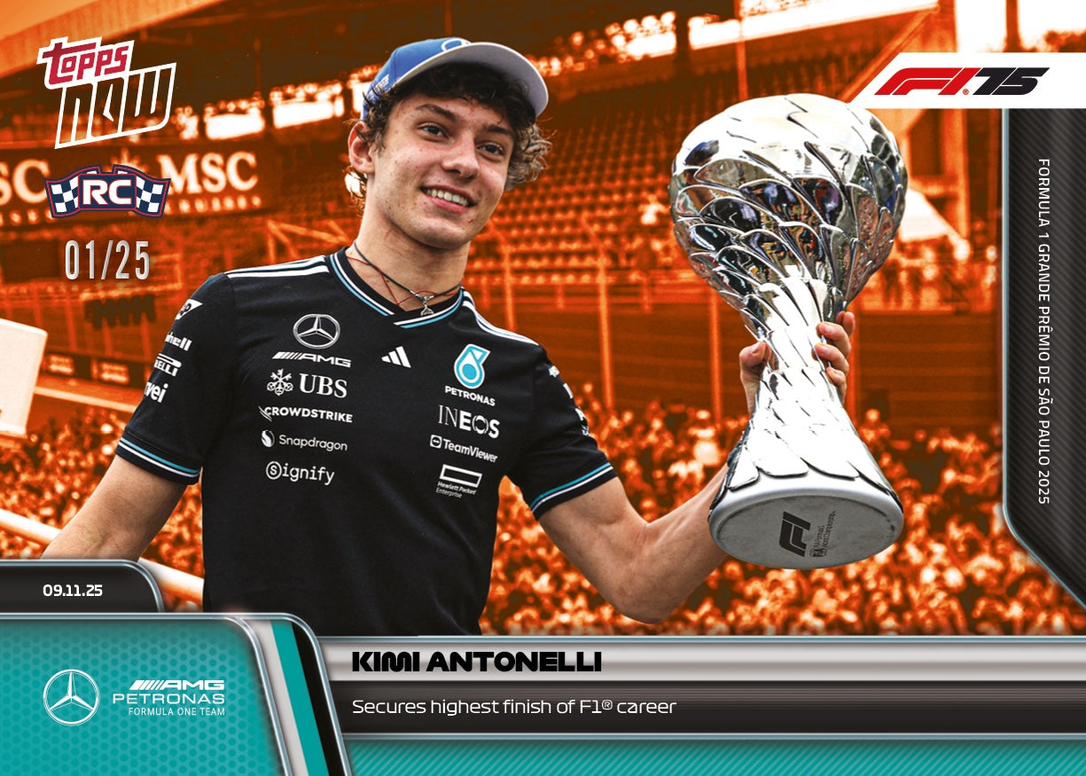 Kimi Antonelli - 2025 Formula 1 Topps NOW - Card 76 - PR: 3876 - Image 5