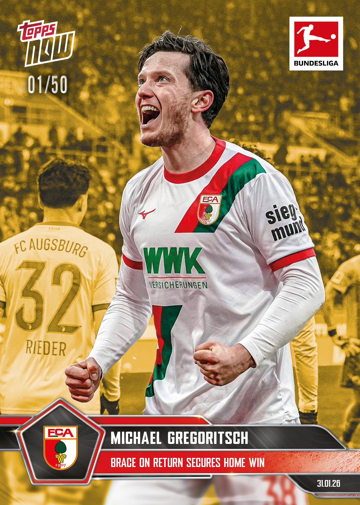 Michael Gregoritsch - 2025-26 Bundesliga Topps NOW - Card 111 - PR: 157 - Image 6
