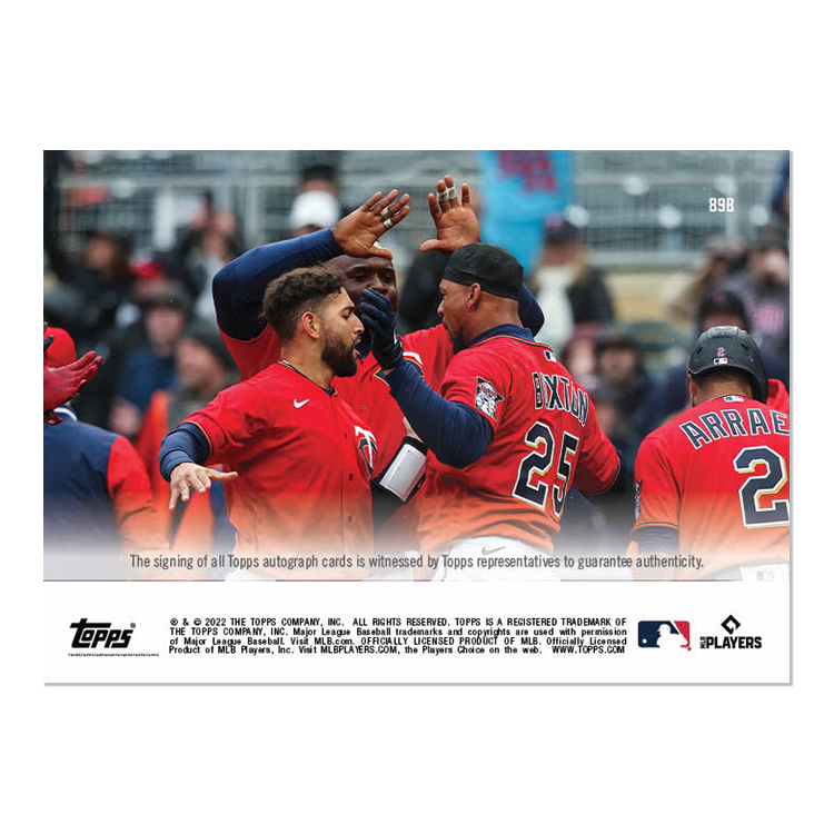 On-Card Auto # to 49 - Byron Buxton - 2022 MLB TOPPS NOW Card 89B - Image 2