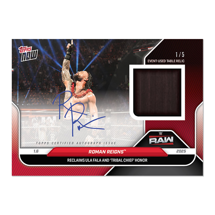 Roman Reigns - 2025 WWE Topps NOW Card 2 - LOOK FOR AUTO-RELICS - PR: 5764 - Image 3