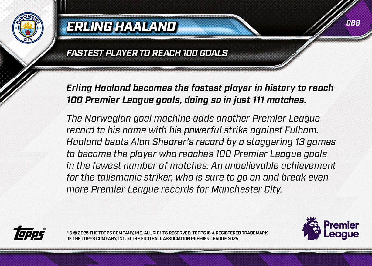 Erling Haaland - 2025-26 Premier League Topps NOW - Card 68 - PR: 3526 - Image 8