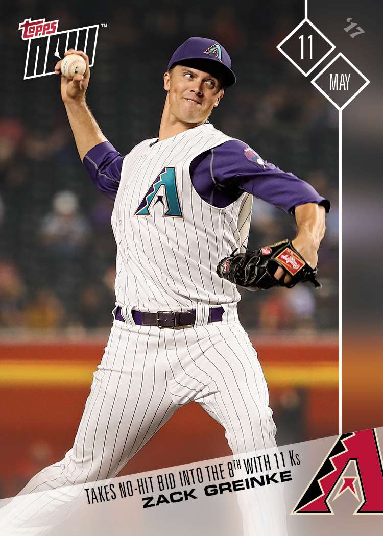 Zack Greinke - 05/11/2017 TOPPS NOW Card 138 - Print Run: 229