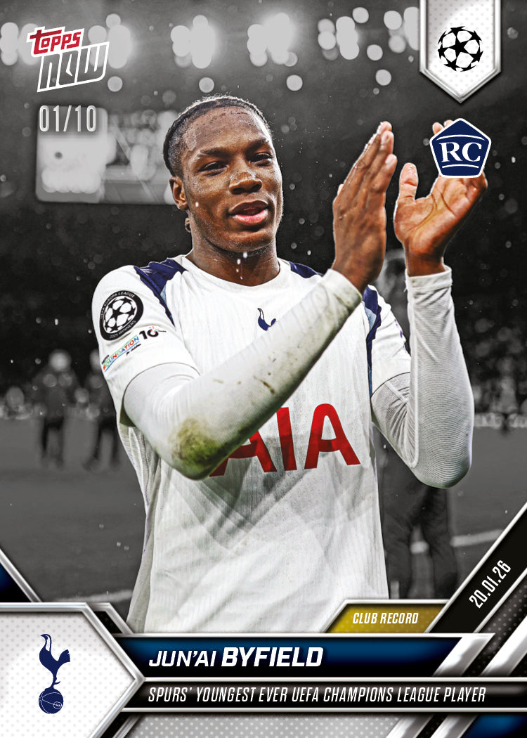 Jun'ai Byfield - 2025-26 UCL Topps NOW - Card 75 - PR: 924 - Image 4