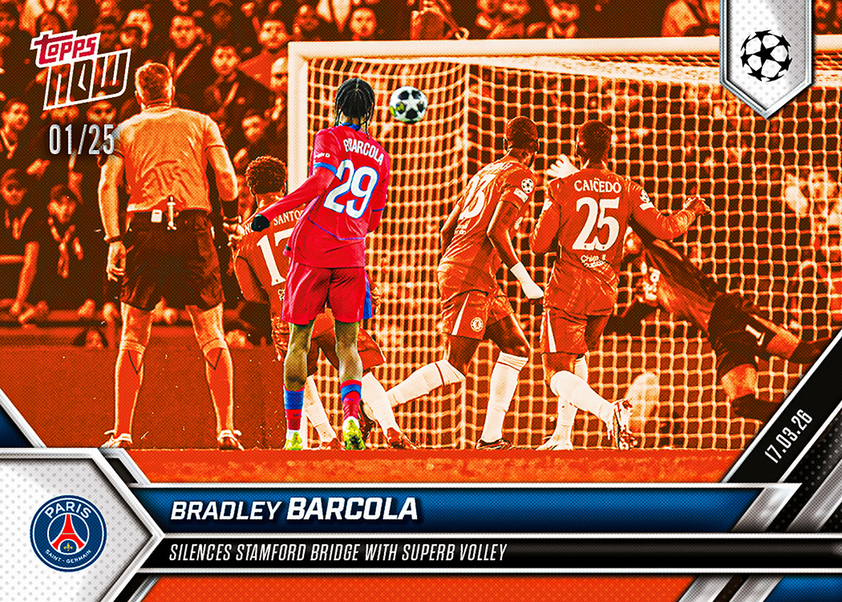 Bradley Barcola - 2025-26 UCL Topps NOW - Card 106 - PR: 246 - Image 6