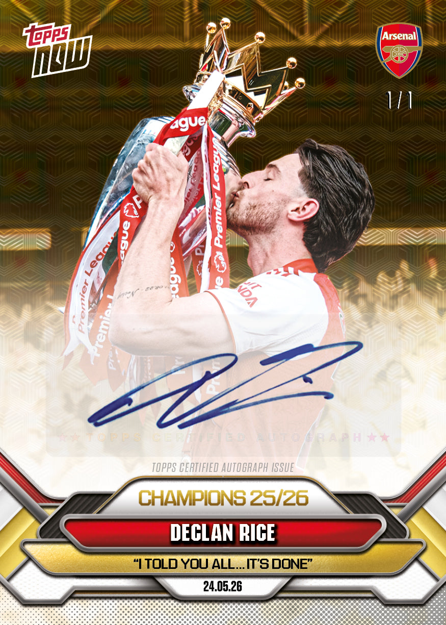 Declan Rice - 2025-26 Arsenal FC Topps NOW - Card 6 - PR: 8975 - Image 2