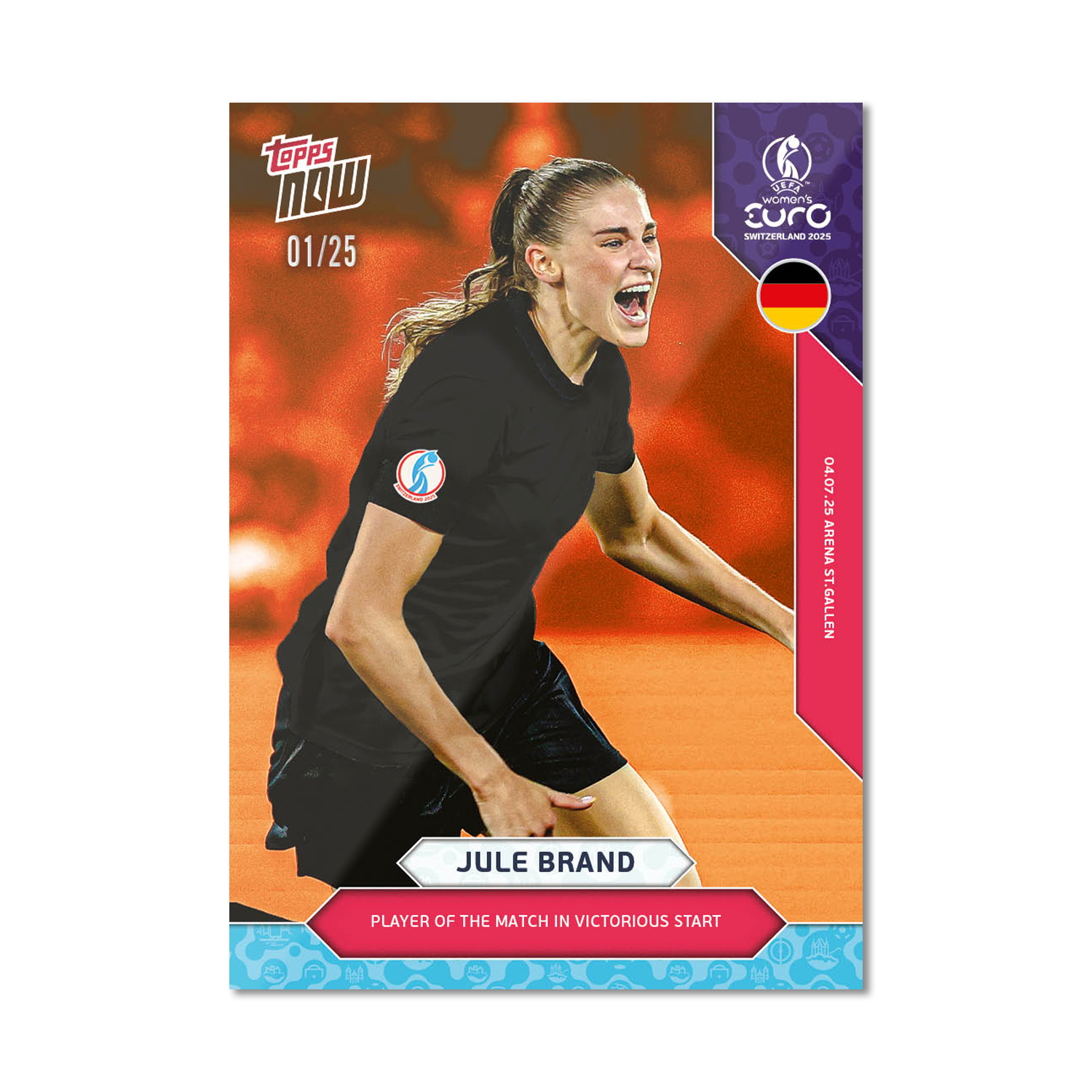 Jule Brand - UEFA Women’s EURO 2025™ Topps NOW - Card 5 - PR: 278 - Image 5