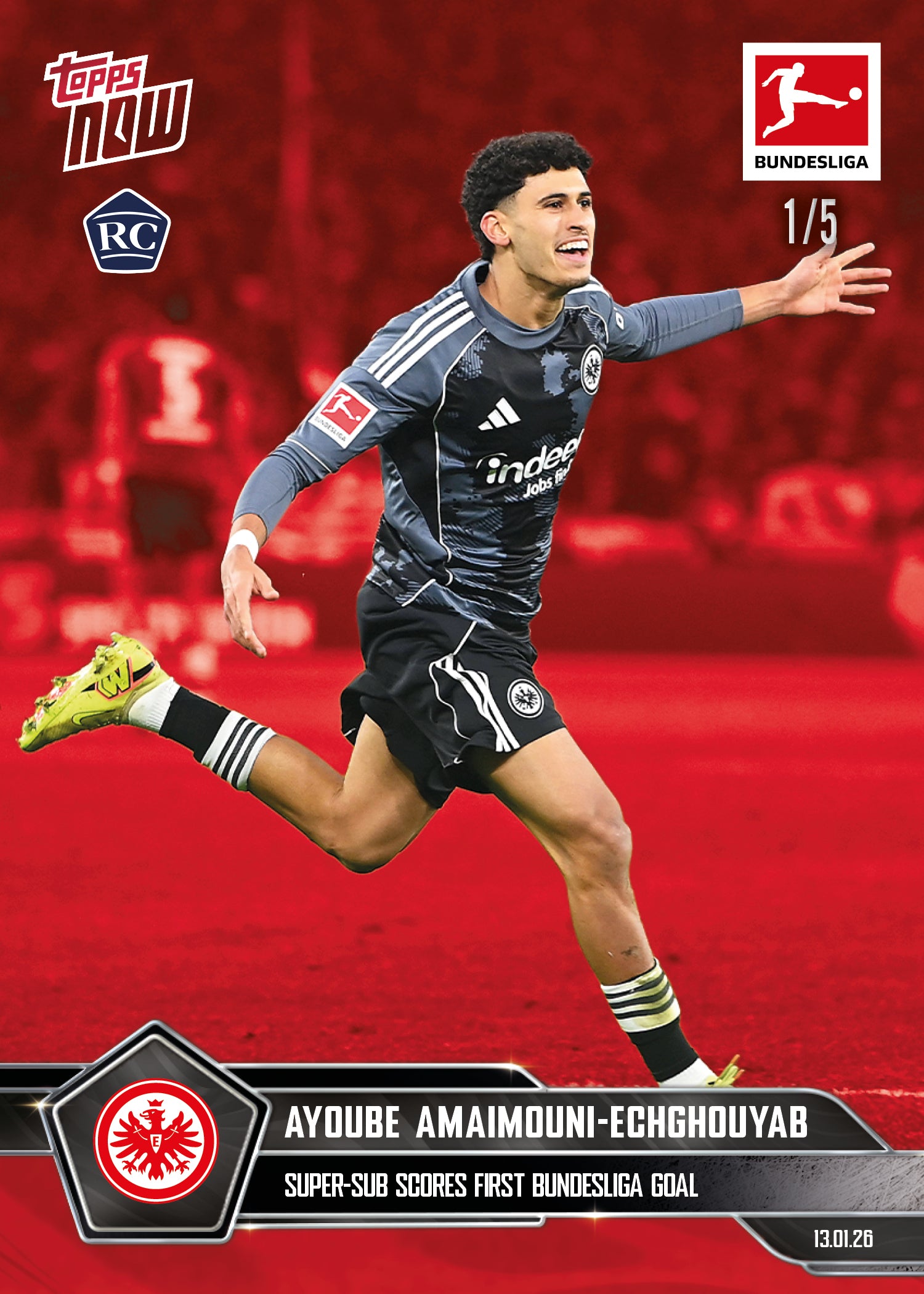 Ayoube Amaimouni-Echghouyab - 2025-26 Bundesliga Topps NOW - Card 95 - PR: 605 - Image 3